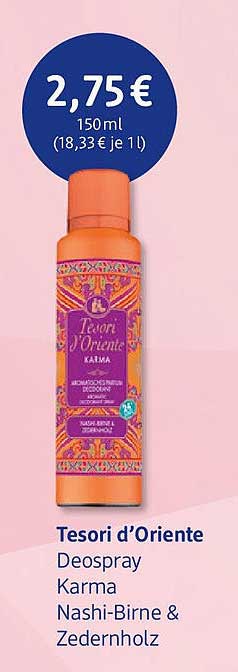 Tesori d'Oriente Deospray Karma Nashi-Birne & Zedernholz