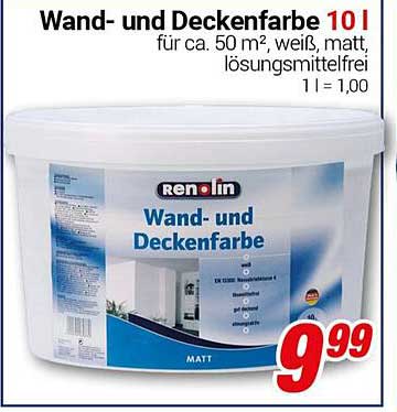 Wand- und Deckenfarbe 10 l