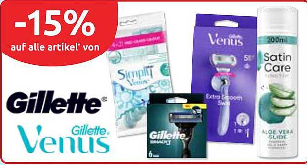 -15% auf alle Artikel von Gillette Venus
