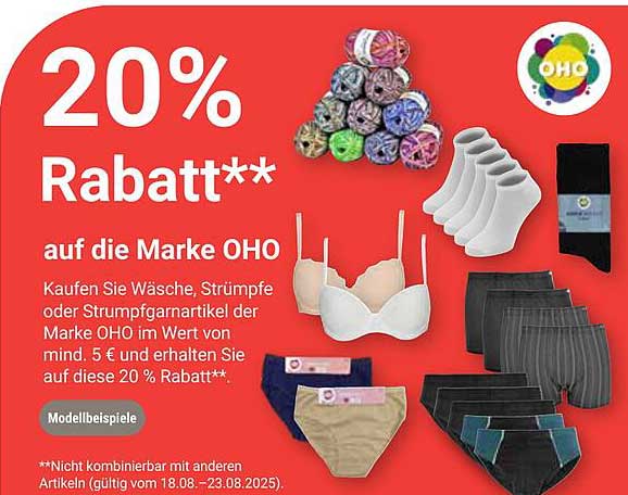 20% Rabatt auf die Marke OHO