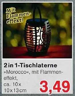 2in 1-Tischlaterne »Morocco« mit Flammeneffekt