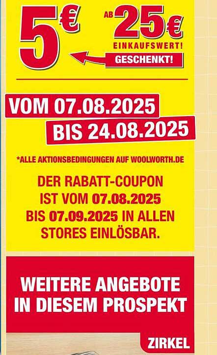 5 € Rabatt ab 25 € Einkaufswert vom 07.08.2025 bis 24.08.2025