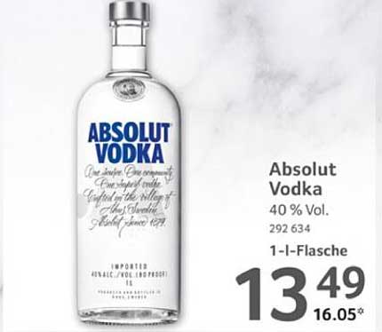 Absolut Vodka 1-Liter-Flasche