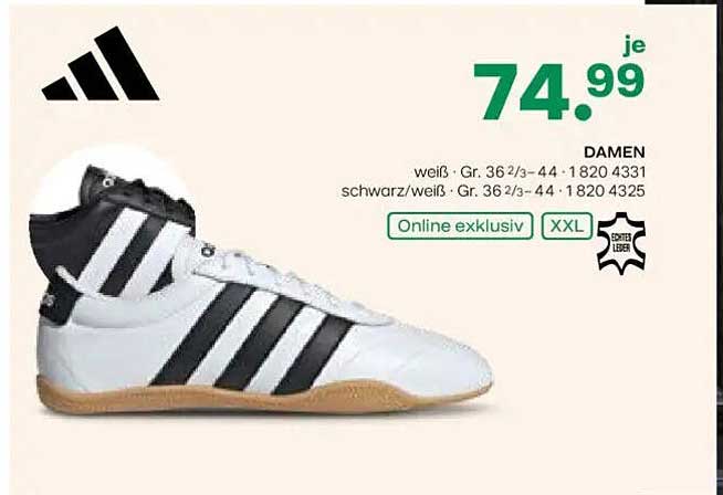 Adidas Damen Sneakers in Weiß oder Schwarz/Weiß