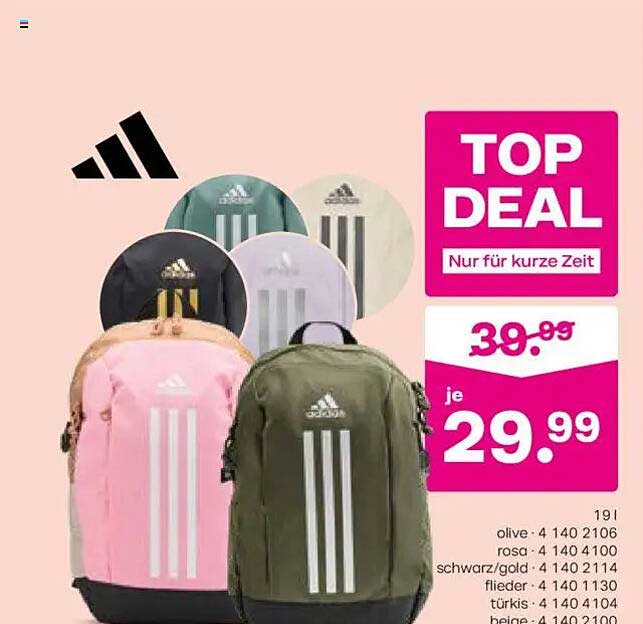 Adidas Rucksack - Top Deal für nur 29,99 € statt 39,99 €!