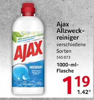 Ajax Allzweck-Reiniger verschiedene Sorten 1000-ml-Flasche