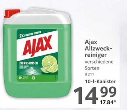 Ajax Allzweck-Reiniger Zitronenfrisch 10-l-Kanister
