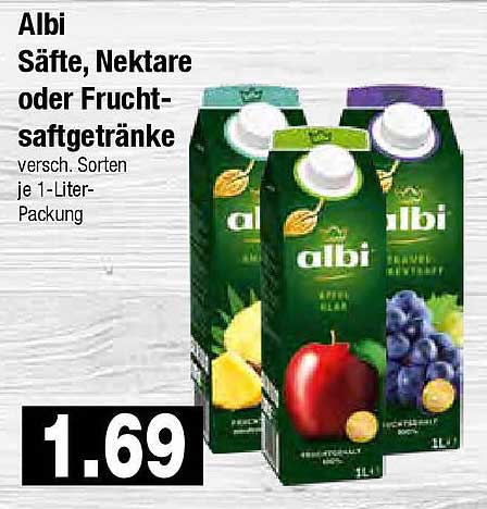 Albi Säfte, Nektare oder Fruchtsäfte - verschiedene Sorten je 1-Liter-Packung