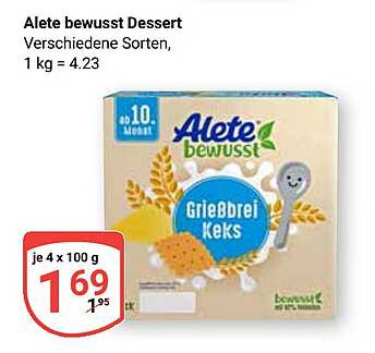 Alete bewusst Dessert - Grießbrei Kekse, verschiedene Sorten