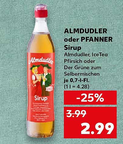 ALMDUDLER oder PFANNER Sirup