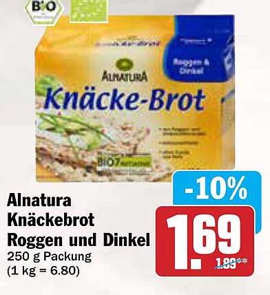 Alnatura Knäckebrot Roggen und Dinkel 250 g