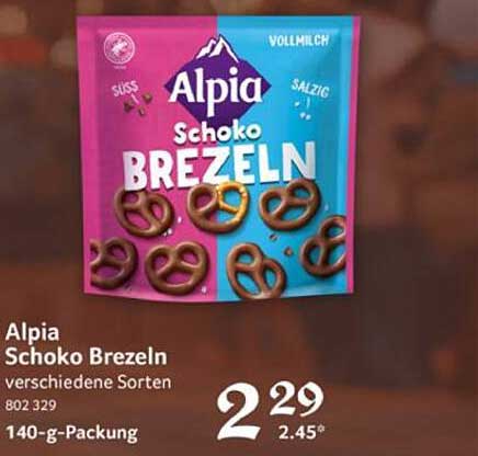 Alpia Schoko Brezeln 140-g-Packung