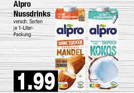 Alpro Nussdrinks - verschiedene Sorten je 1-Liter-Packung