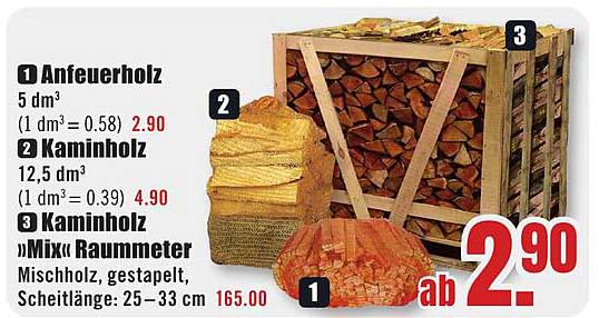 Anfeuerholz 5 dm³ für 2,90 €