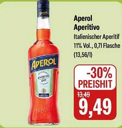 Aperol Aperitif 11% Vol., 0,7l Flasche