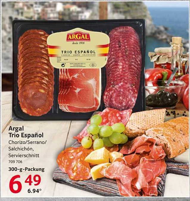 Argal Trio Español - Chorizo/Serrano/Salchichón - Servierschnitt