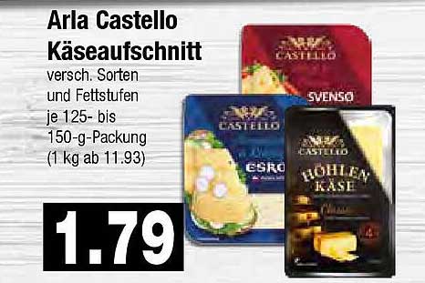 Arla Castello Käseaufschnitt - verschiedene Sorten und Fettstufen