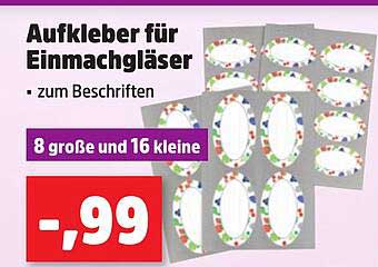 Aufkleber für Einmachgläser