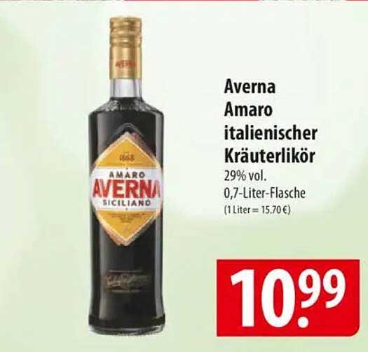 Averna Amaro italienischer Kräuterlikör 0,7-Liter-Flasche