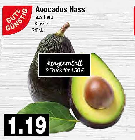 Avocados Hass aus Peru - Klasse I