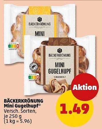 BÄCKERKRÖNUNG Mini Gugelhupf* Versch. Sorten, je 250 g