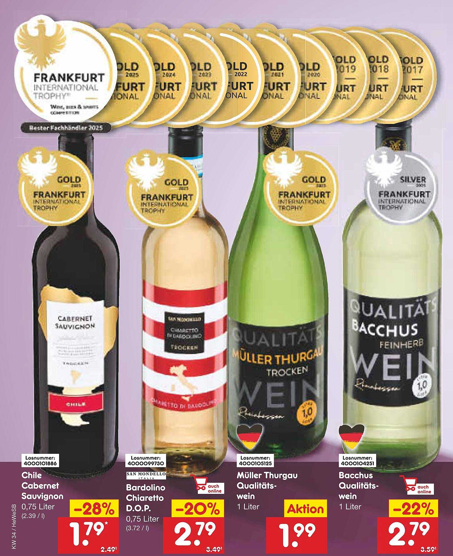Bardolino Chiaretto D.O.P., 0,75 Liter für nur 2,79 € (statt 3,49 €)
