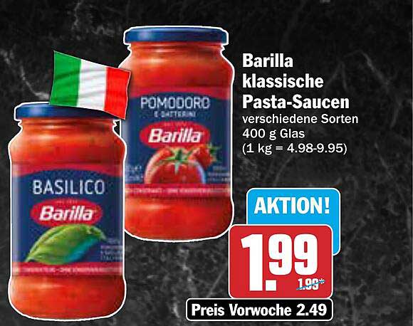 Barilla klassische Pasta-Saucen verschiedene Sorten 400 g Glas