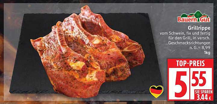 BauernGut Grillrippe vom Schwein, fix und fertig für den Grill