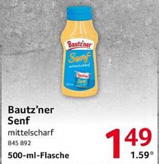 Bautz'ner Senf mittelscharf 500 ml-Flasche