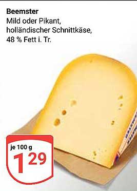 Beemster Mild oder Pikant, holländischer Schnittkäse, 48 % Fett i. Tr.