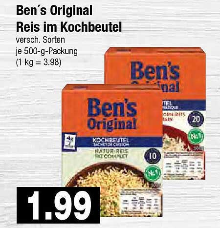 Ben's Original Reis im Kochbeutel - verschiedene Sorten