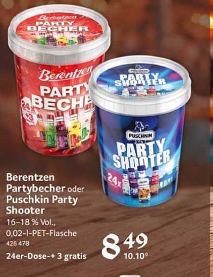 Berentzen Partybecher oder Puschkin Party Shooter