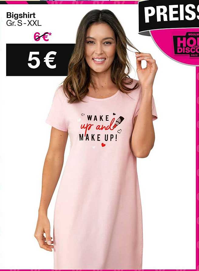 Bigshirt Gr. S-XXL - Wake up and MAKE UP!