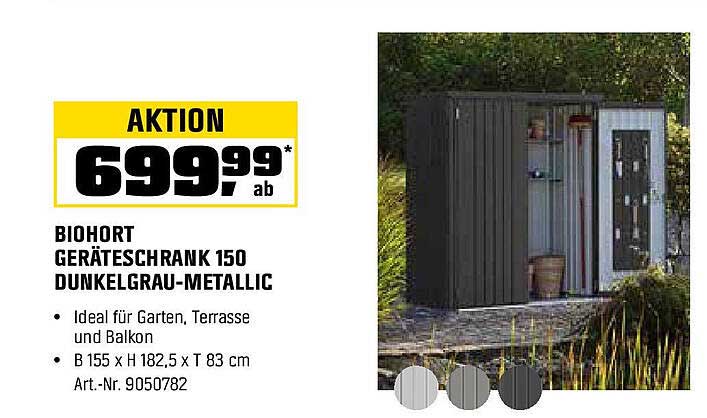 Biohort Geräteschrank 150 Dunkelgrau-Metallic
