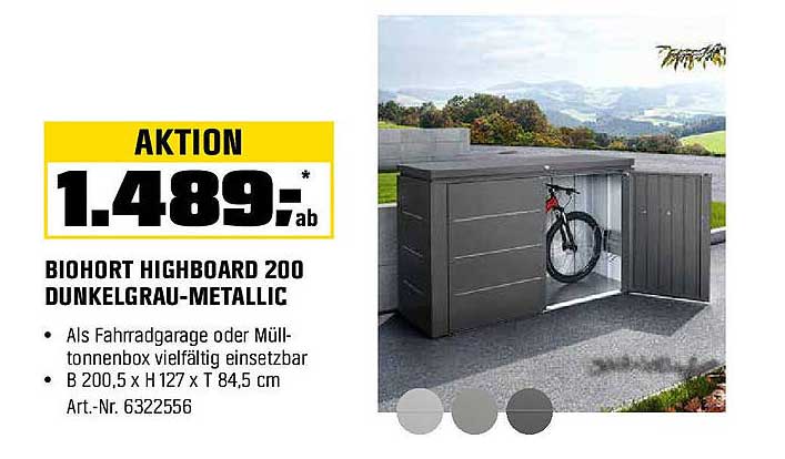 BIOHORT HIGHBOARD 200 DUNKELGRAU-METALLIC