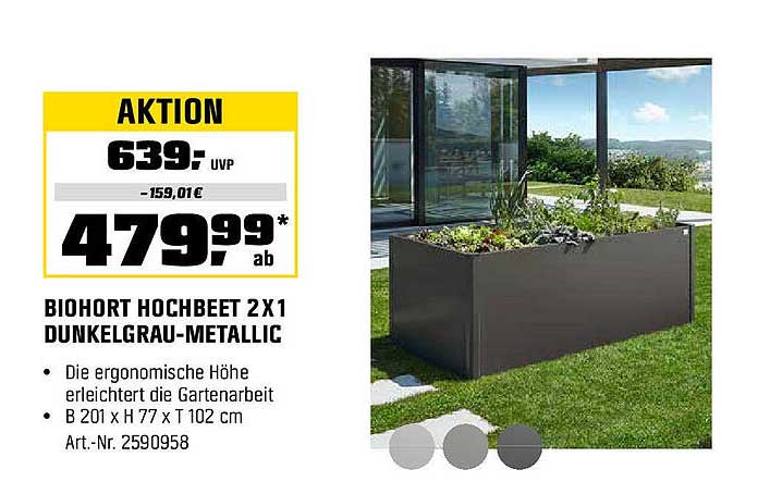 BIOHORT HOCHBEET 2X1 DUNKELGRAU-METALLIC