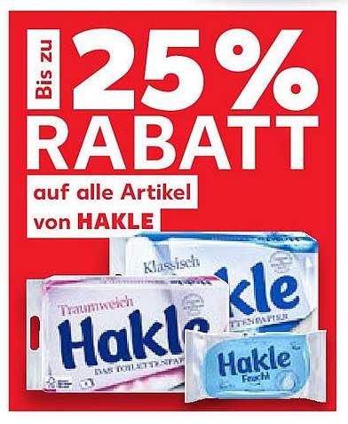 Bis zu 25% Rabatt auf alle Artikel von HAKLE