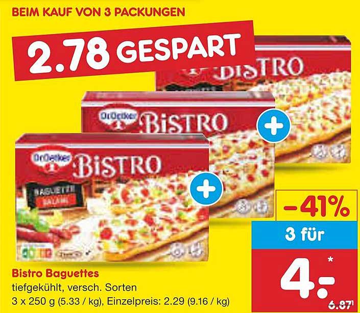 Bistro Baguettes 3x250g - Tiefgefroren, verschiedene Sorten