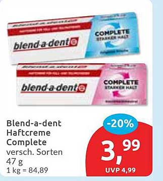 Blend-a-dent Haftcreme Complete versch. Sorten 47 g