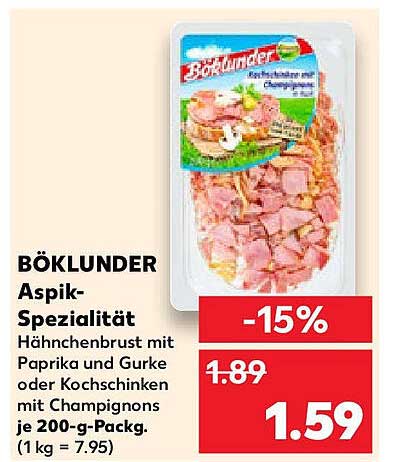 BÖKLUNDER Aspik-Spezialität Hähnchenbrust mit Paprika und Gurke