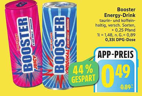 Booster Energy-Drink - 33cl Dose