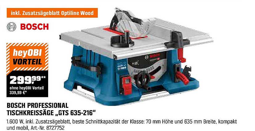 BOSCH PROFESSIONAL TISCHKREISSÄGE „GTS 635-216“
