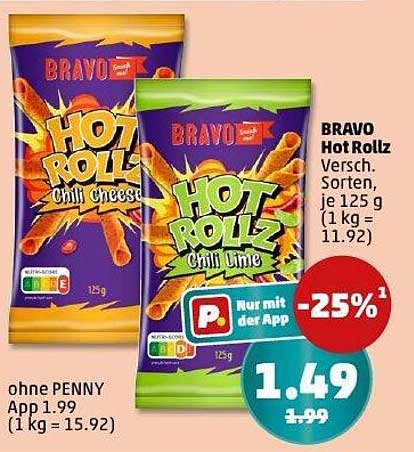 BRAVO Hot Rollz - Verschiedene Sorten, je 125 g