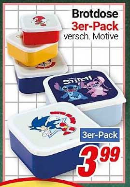Brotdose 3er-Pack - verschiedene Motive