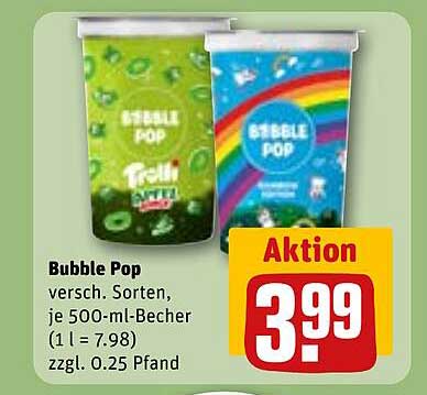 Bubble Pop – verschiedene Sorten, je 500-ml-Becher