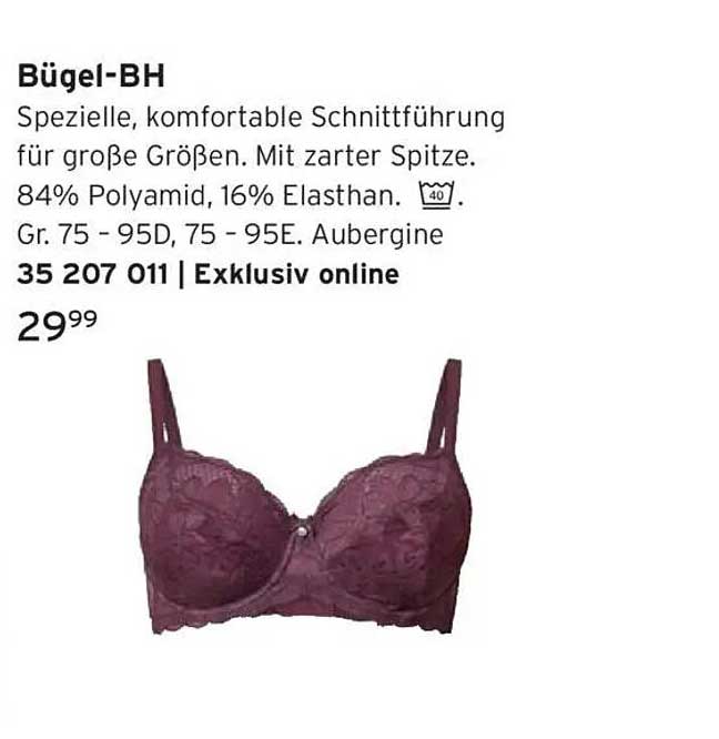 Bügel-BH mit zarter Spitze in Aubergine