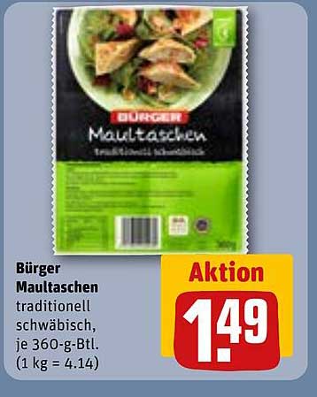 Bürger Maultaschen traditionell schwäbisch, je 360-g-Btl.
