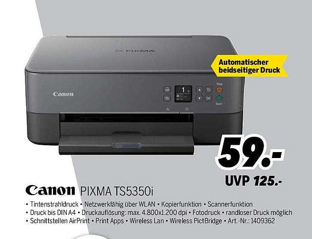 Canon PIXMA TS5350i - Multifunktionsdrucker mit WLAN und Scanfunktion