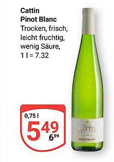 Cattin Pinot Blanc 0,75 l - Trocken, frisch, leicht fruchtig