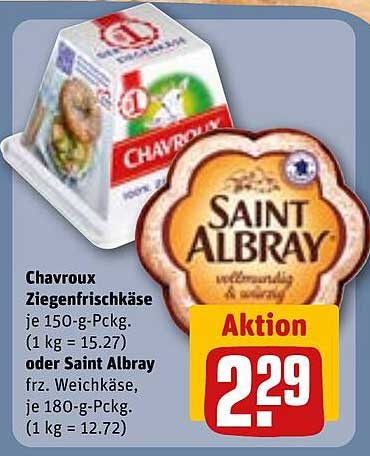 Chavroux Ziegenfrischkäse oder Saint Albray französischer Weichkäse